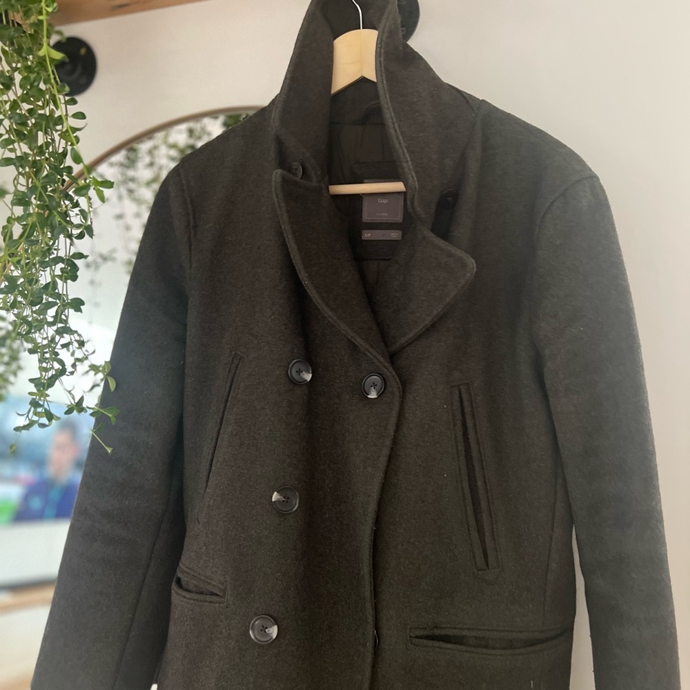 COS Dark Olive Double-Breasted Coat